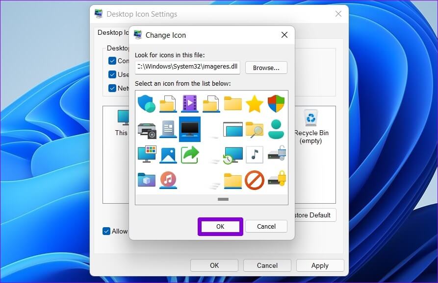 Select-Desktop-Icon-on-Windows-11 كيفية تغيير الأيقونات على Windows 11