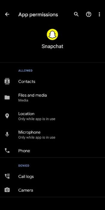 Snapchat-Permissions-512x1024-1 أفضل 8 طرق لإصلاح عدم تحميل Snaps على Snapchat