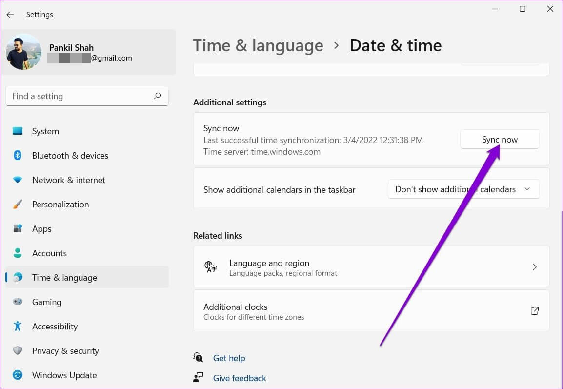 Sync-Time-on-Windows-11 أفضل 7 طرق لإصلاح فشل مزامنة الوقت على Windows 11