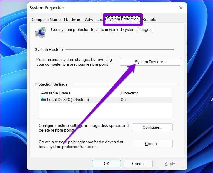 System-Restore-Window-1 كيفية عمل نسخة احتياطية من السجل واستعادته في Windows 11