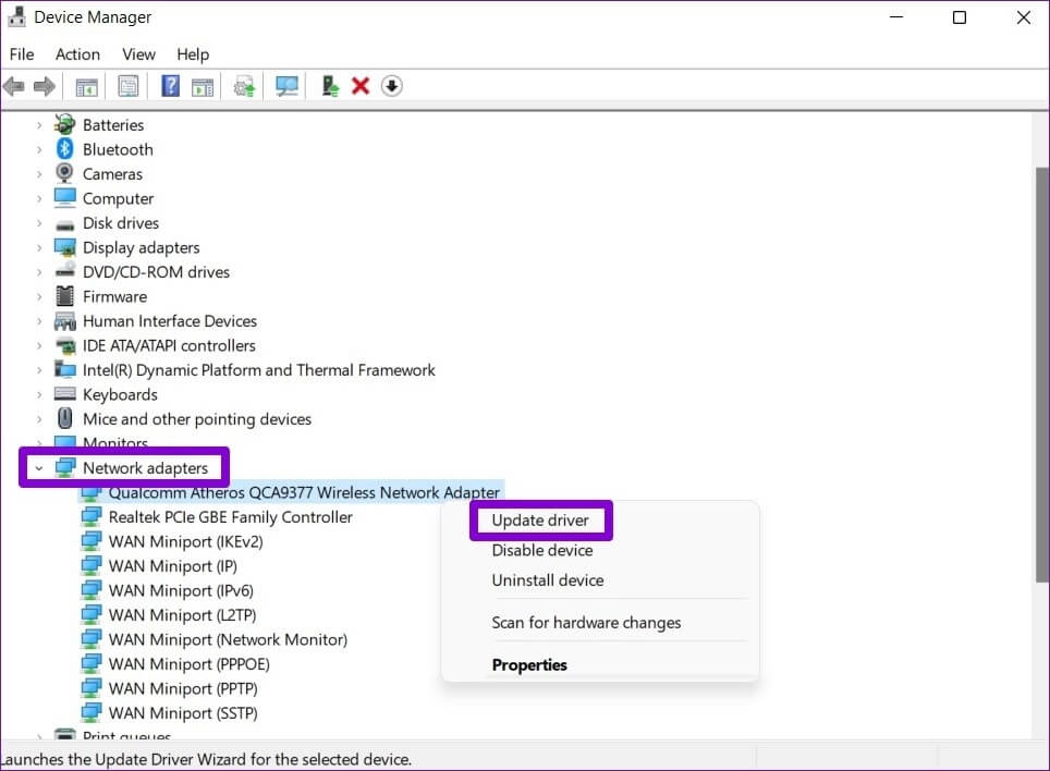 Update-WiFi-Driver-1 أفضل 8 طرق لإصلاح خطأ "تم قطع اتصالك" على Chrome