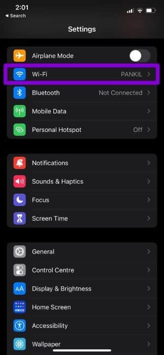 Wi-Fi-Settings-on-iPhone-1 أفضل 7 طرق لإصلاح عدم عمل Google Chrome على iPhone