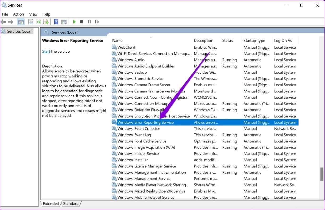 Windows-Error-Reporting-Service أفضل 7 إصلاحات لاستمرار سطح المكتب في التحديث على Windows 11