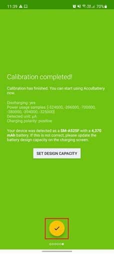 accubattery-installation-completion-page كيفية التحقق من صحة البطارية على Android