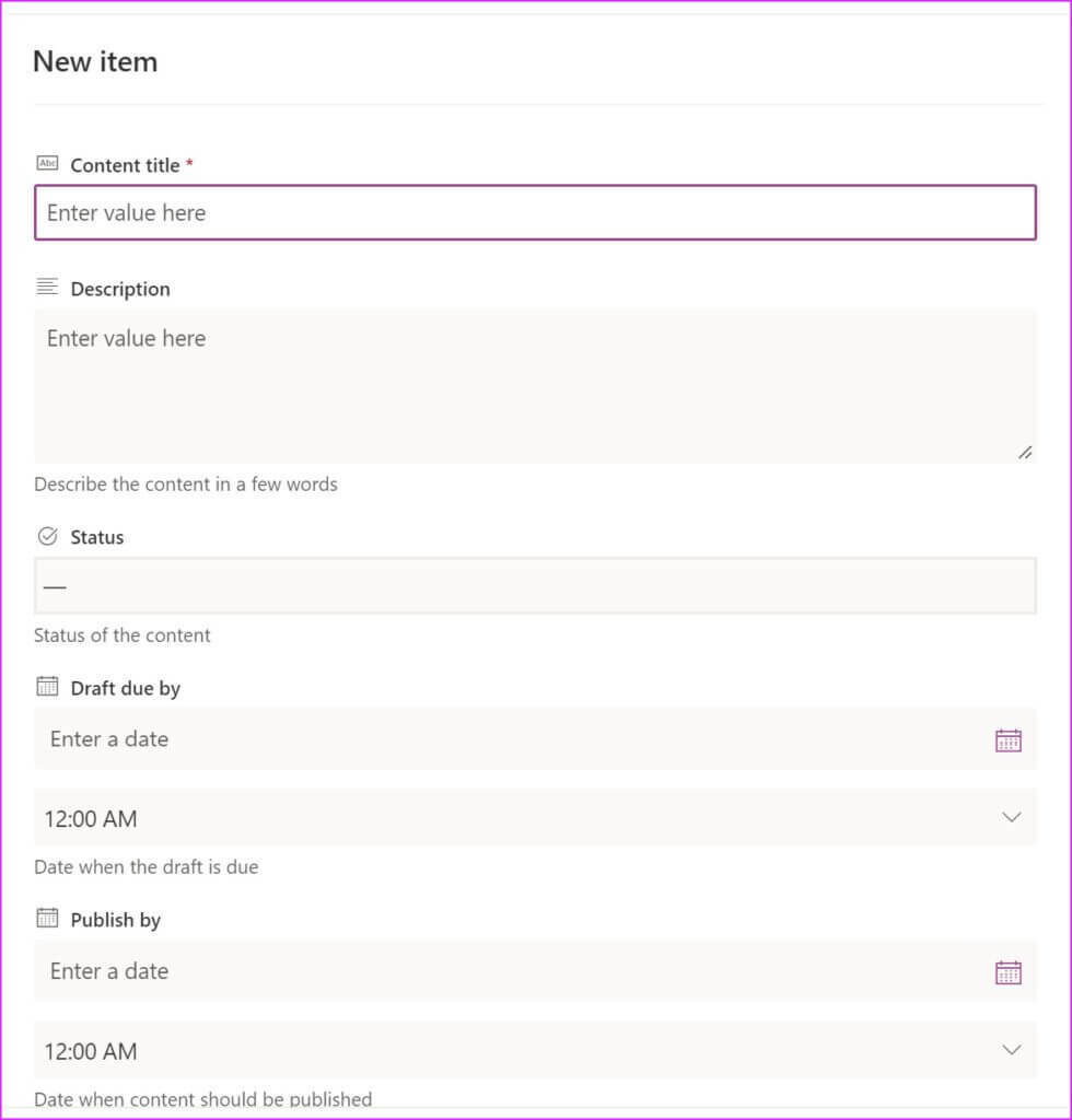 add-new-item-microsoft-lists-tips-980x1024-1 أفضل 10 نصائح وحيل في قوائم Microsoft لاستخدامها بكفاءة