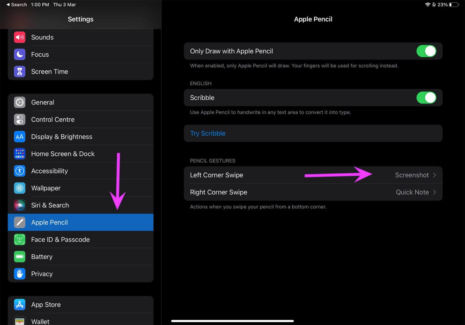 apple-pencil-gestures-fix-Apple-Pencil-not-working-on-iPad-1536x1073-1 أفضل 9 طرق لإصلاح عدم عمل Apple Pencil على iPad