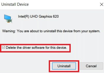 check-the-box-delete-the-driver-software-for-this-1 إصلاح عدم عمل سطوع Windows 10