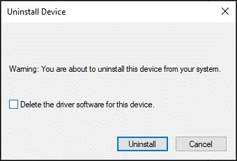 check-the-box-delete-the-driver-software-for-this إصلاح خطأ مستوى 10.0 لميزة DX11
