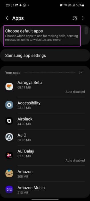 choose-default-apps أفضل 10 طرق لإصلاح عدم عمل تطبيق رسائل Android