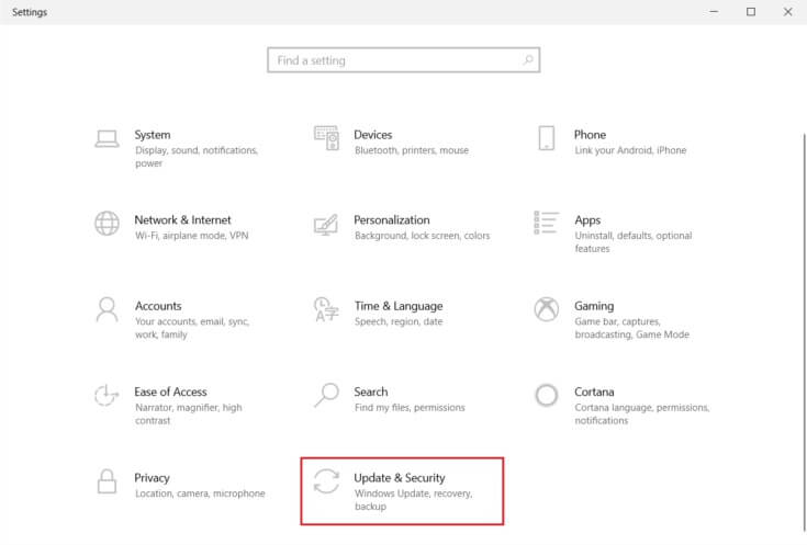 click-on-Update-and-security-in-Settings-735x497-9 إصلاح خطأ 0x8007000d في تحديث Windows