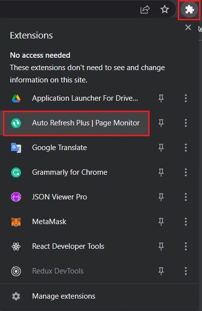 click-on-extension-icon-and-select-auto-refresh-plus-page-monitor-extension-in-google-chrome كيفية تحديث Google Chrome تلقائيًا