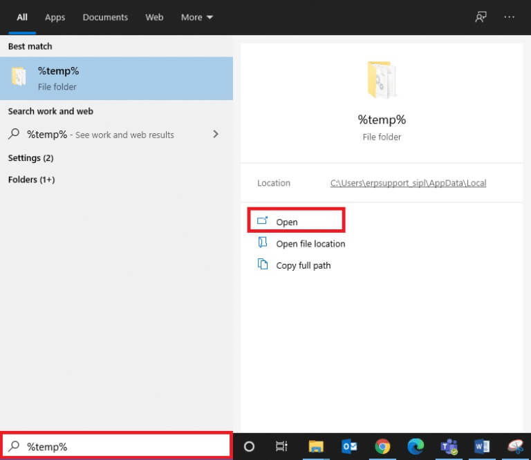 click-on-open-to-open-the-temporary-files-768x666-1 إصلاح خطأ مستوى 10.0 لميزة DX11