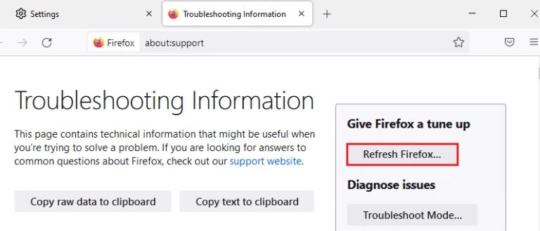 click-on-refresh-firefox-768x329-1 إصلاح Firefox قيد التشغيل بالفعل