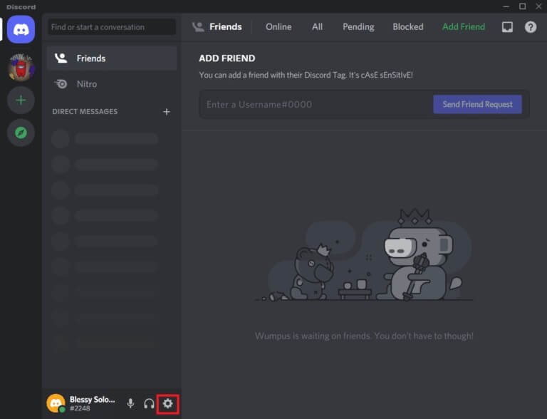 click-on-the-cogwheel-icon-to-open-settings-1-768x588-1 كيفية إصلاح مشكلة تأخر مشاركة شاشة Discord