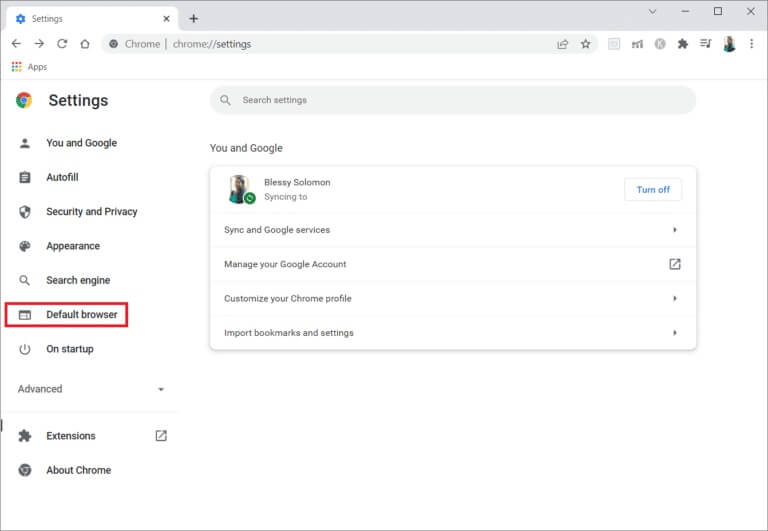 click-on-the-default-browser-menu-in-the-left-pane-768x531-1 كيفية تغيير Chrome كمتصفح افتراضي