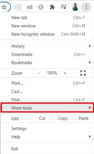 click-on-the-more-tools-option كيفية تغيير Chrome كمتصفح افتراضي