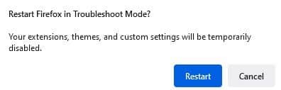confirm-the-prompt-by-clicking-on-restart إصلاح Firefox قيد التشغيل بالفعل