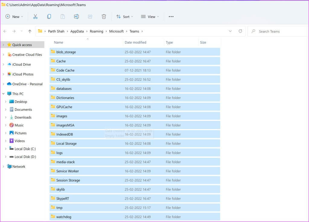 delete-teams-cache-Fix-Microsoft-Teams-Not-Displaying-Images-on-Windows-1024x734-1 أفضل 8 طرق لإصلاح عدم عرض Microsoft Teams للصور على Windows
