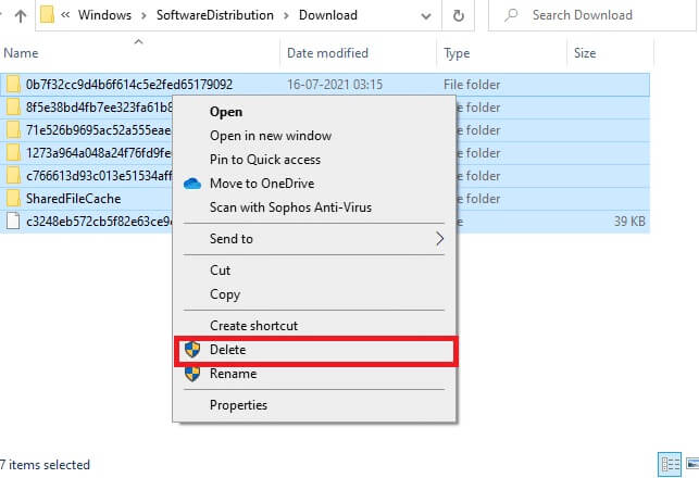 download-folder-in-softwaredistribution-1-1 إصلاح خطأ 0x8007000d في تحديث Windows
