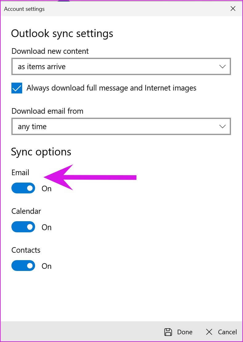 enable-email-sync-fix-mail-app-not-working-on-windows-11 أهم 8 طرق لإصلاح عدم عمل البريد والتقويم على Windows 11