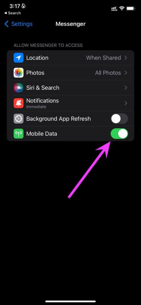 enable-mobile-data-for-messenger-Facebook-Messenger-Story-Not-Showing-473x1024-1 أهم 9 طرق لإصلاح عدم ظهور قصة Facebook Messenger على iPhone و Android