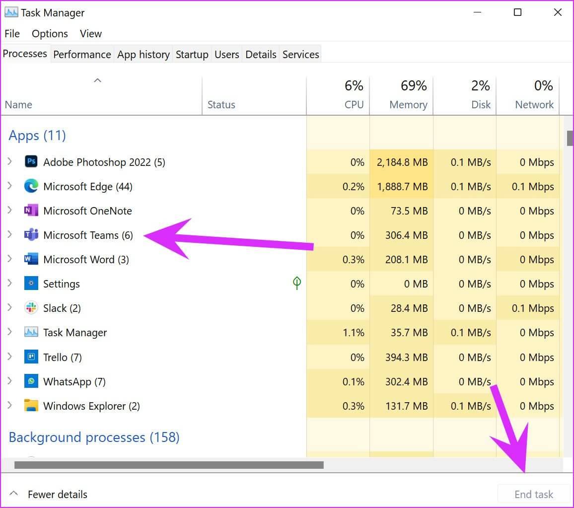 end-teams-task-Fix-Microsoft-Teams-Not-Displaying-Images-on-Windows أفضل 8 طرق لإصلاح عدم عرض Microsoft Teams للصور على Windows