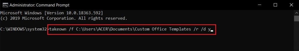 enter-the-given-takeownership-command-in-cmd-1024x176-1 كيفية تغيير أذونات الملفات في نظام التشغيل Windows 10