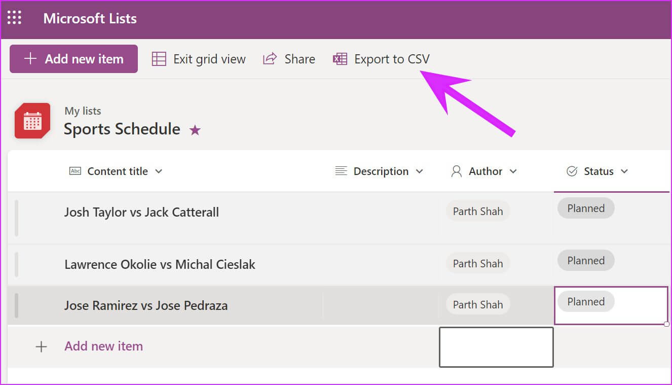 export-to-csv-microsoft-lists-tips أفضل 10 نصائح وحيل في قوائم Microsoft لاستخدامها بكفاءة