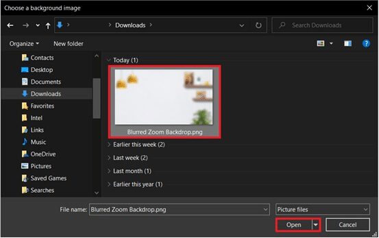 file-explorer-window-with-downloads-folder-open كيفية تعتيم الخلفية في Zoom