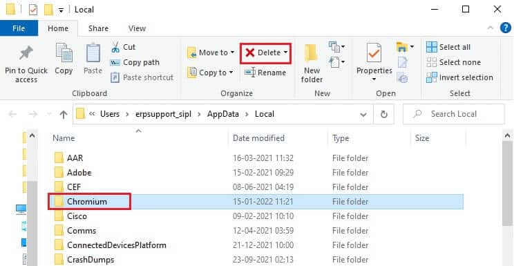 find-the-chromium-folder-by-using-the-search-menu كيفية إلغاء تثبيت Chromium على Windows 10