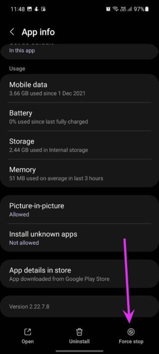 force-stop-whatsapp-fix-whatsapp-not-sending-videos-461x1024-1 أفضل 8 طرق لإصلاح عدم إرسال WhatsApp لمقاطع فيديو على iPhone و Android