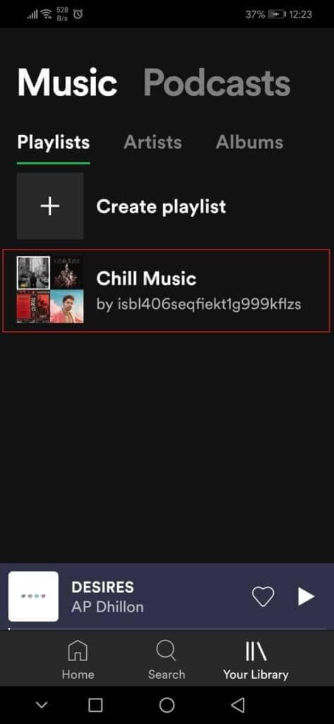 go-to-library-and-tap-on-the-playlist-in-Honor-Play-Android-473x1024-1 كيفية تغيير صورة قائمة تشغيل Spotify