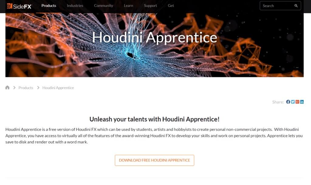houdini-apprentice-1024x610-1 26 أفضل برامج النمذجة ثلاثية الأبعاد