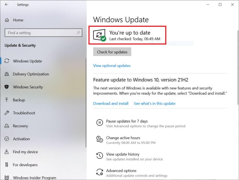 if-the-windows-version-is-already-up-to-date-then-4-768x579-1 إصلاح خطأ 0x8007000d في تحديث Windows