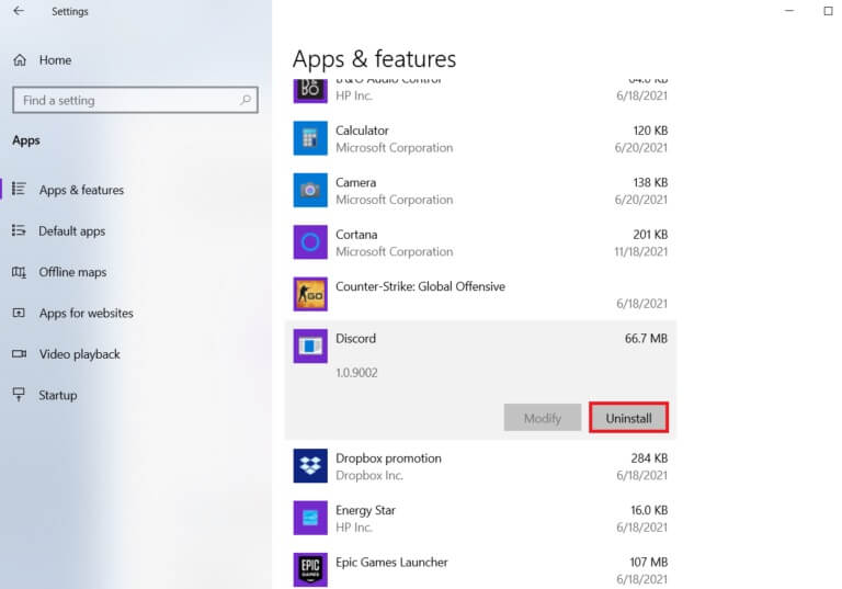 in-the-apps-and-features-tab-locate-and-click-disco-768x537-1 كيفية إصلاح مشكلة تأخر مشاركة شاشة Discord