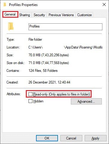 in-the-profiles-properties-window-stay-in-the-gen إصلاح عدم استجابة Firefox