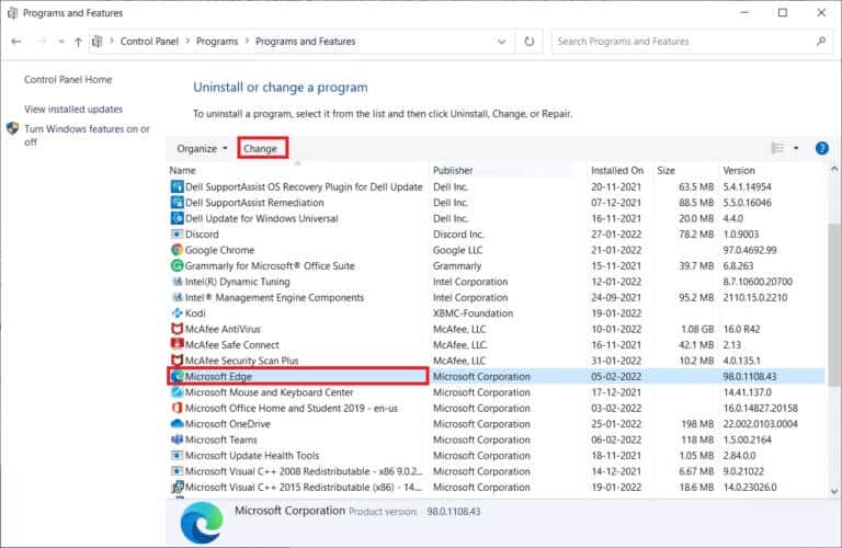 in-the-programs-and-features-window-click-on-micr-3-768x500-1 إصلاح خطأ تغيير شبكة Microsoft Edge في Windows 10
