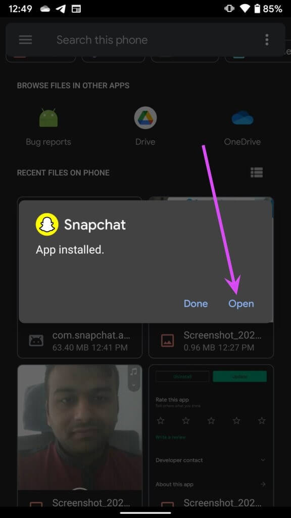install-snapchat-APK-file-576x1024-1 كيفية تمكين الوضع المظلم على Snapchat على iPhone و Android
