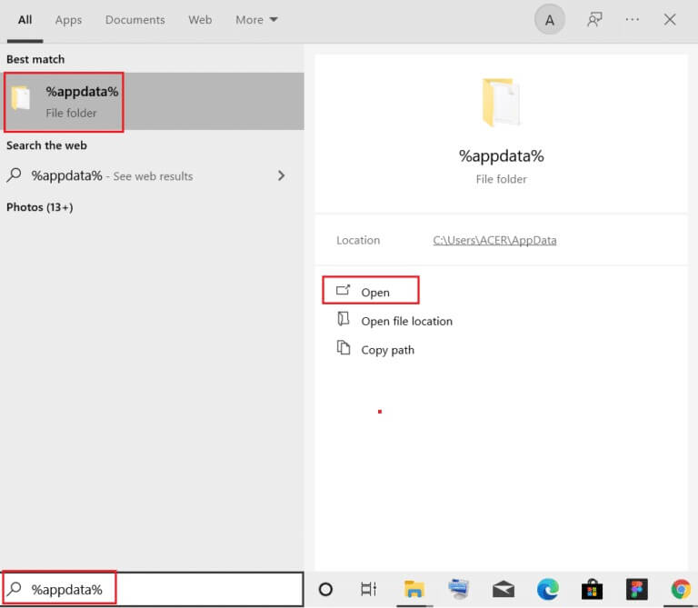launch-appdata-folder-from-Windows-search-bar-768x669-2 كيفية إلغاء تثبيت Chromium على Windows 10