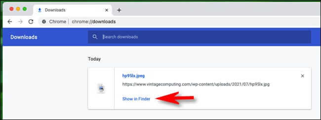 mac_chrome_show_in_finder كيفية البحث عن التنزيلات على جهاز Mac