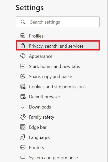 navigate-to-the-privacy-search-and-services-opti-3 إصلاح خطأ تغيير شبكة Microsoft Edge في Windows 10