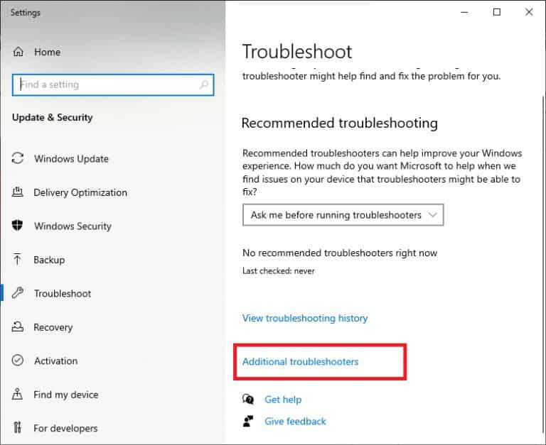 now-click-additional-troubleshooters-1-2-768x627-2 كيفية إصلاح مشكلة تأخر مشاركة شاشة Discord