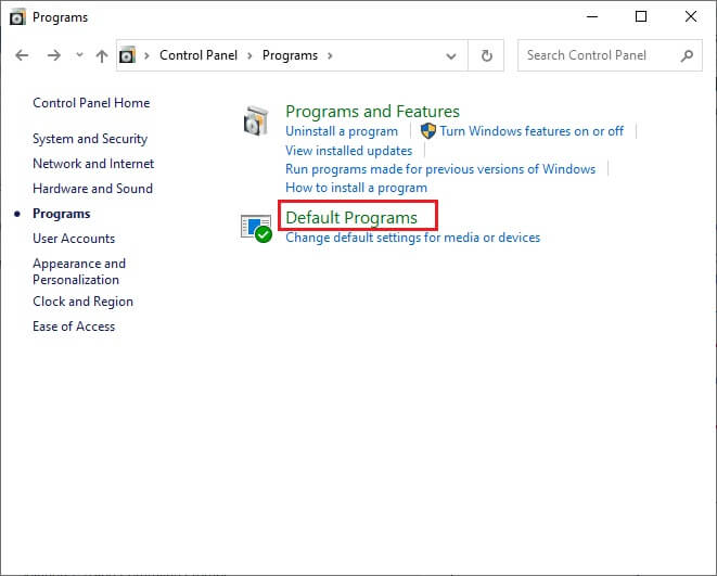 now-click-on-default-programs كيفية تغيير Chrome كمتصفح افتراضي
