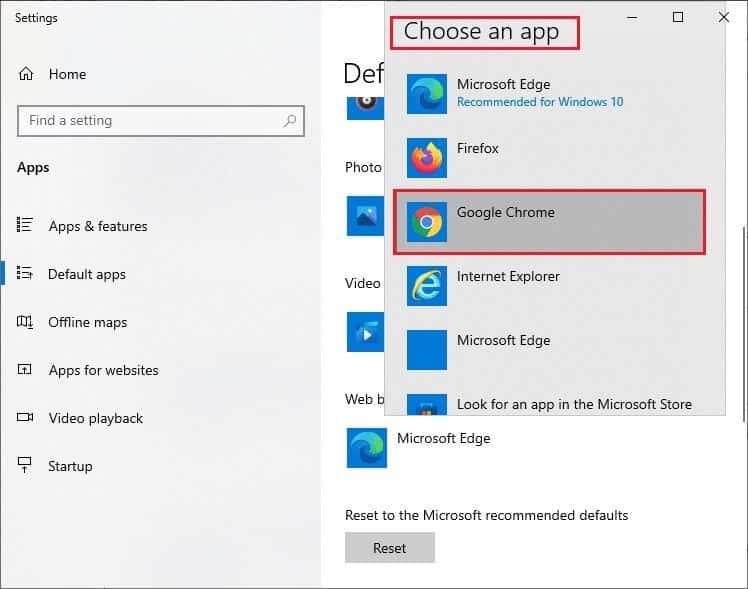 now-select-google-chrome-from-the-drop-down-list-1 كيفية تغيير Chrome كمتصفح افتراضي