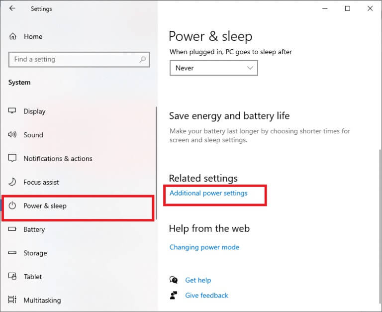 now-select-the-power-and-sleep-option-and-click-o-768x627-1 كيفية إصلاح مشكلة تأخر مشاركة شاشة Discord