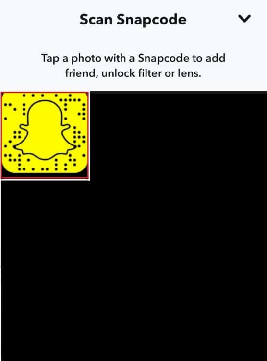 now-select-the-snapcode-image-in-the-gallery- كيفية المتابعة على Snapchat