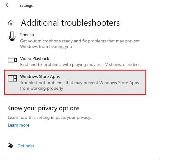 now-select-windows-store-apps-which-is-displayed إصلاح الخطأ 0xC00D36D5 لا توجد كاميرات مرفقة في Windows 10