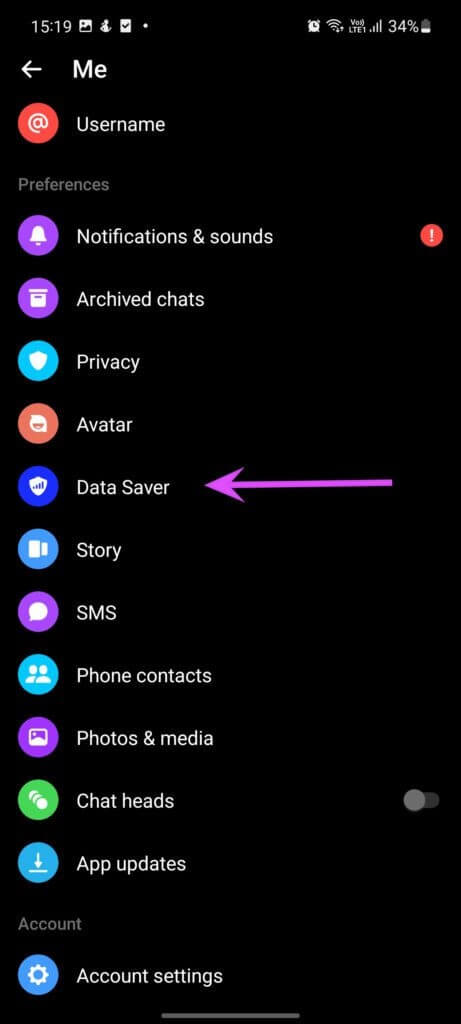 open-data-saver-menu-Facebook-Messenger-Story-Not-Showing-461x1024-1 أهم 9 طرق لإصلاح عدم ظهور قصة Facebook Messenger على iPhone و Android