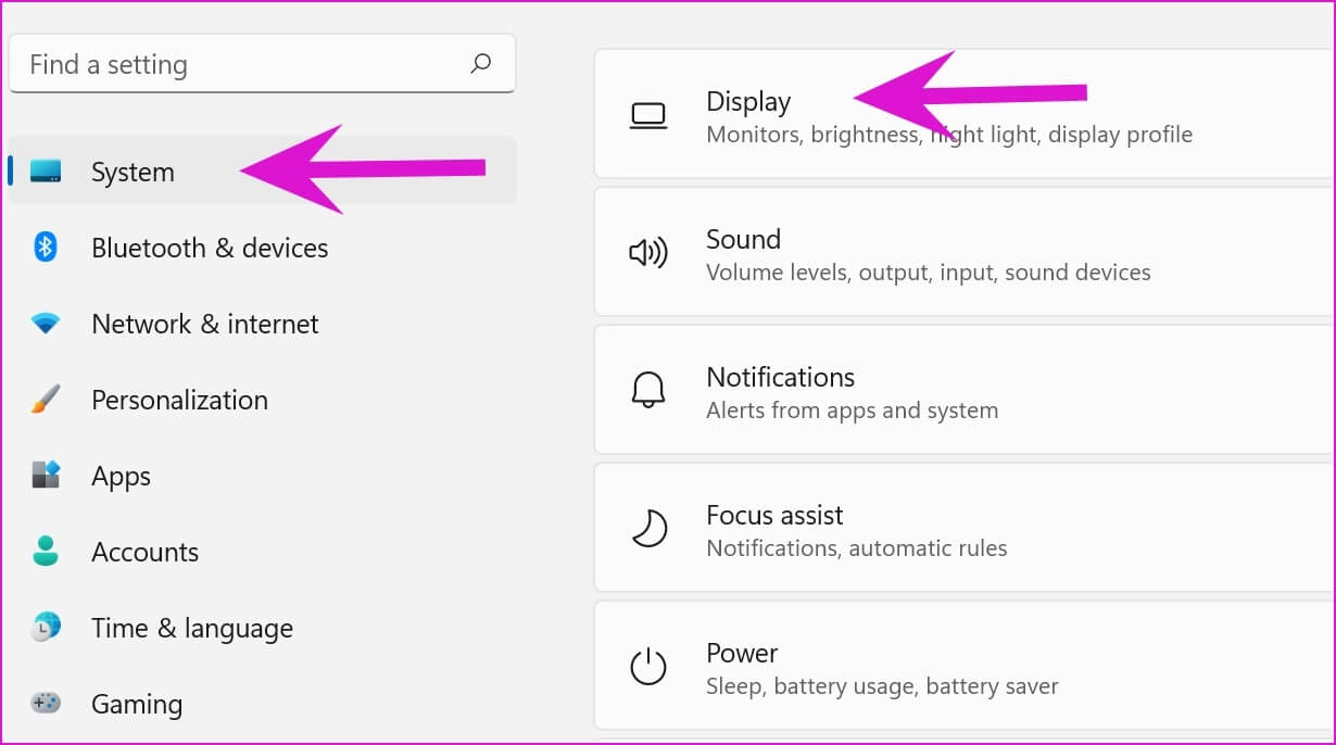 open-display-menu-fix-night-light-not-working-on-windows-11 أفضل 8 طرق لإصلاح عدم عمل الإضاءة الليلية في Windows 11