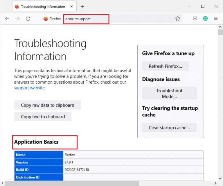 open-firefox-and-type-about-support-in-the-address-768x641-1 إصلاح عدم استجابة Firefox